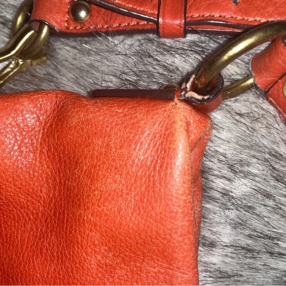 Authentic Coach Orange Satchel with Gold Hardware - Picture 9 of 14